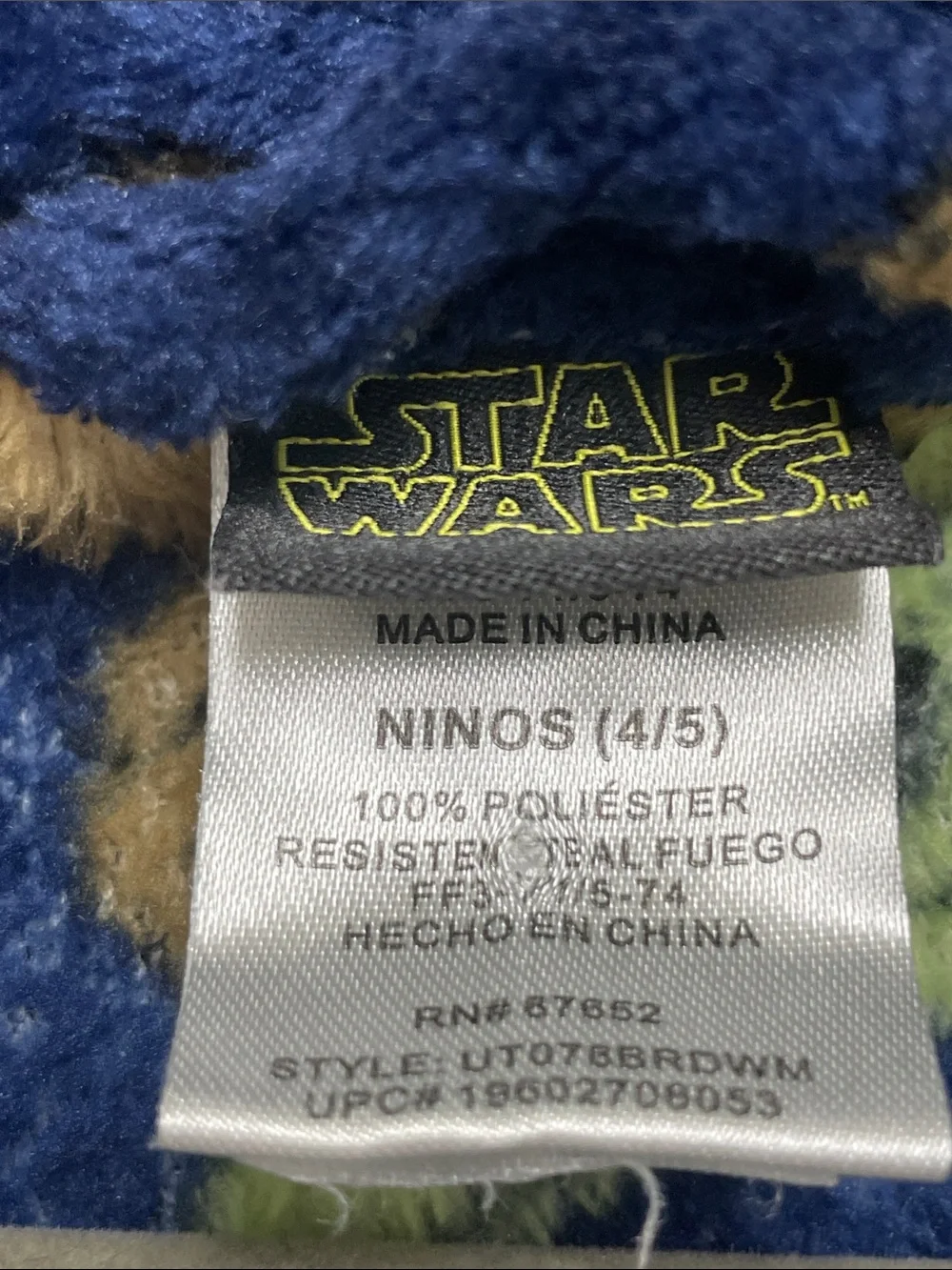 Star Wars Grogu Mandalorian Plush Bath Robe Kid’s Boy’s 4/5
